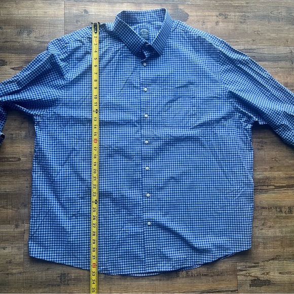 Brooks Brothers Mens Blue Non Iron Stretch Supima Cotton Dress Shirt 20 34/35 - Picture 3 of 6
